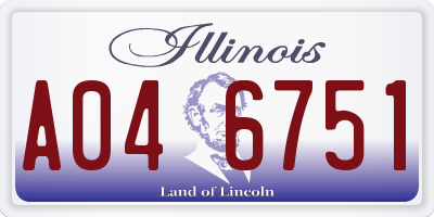 IL license plate A046751