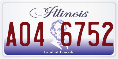 IL license plate A046752