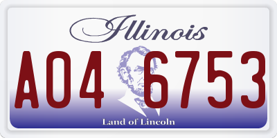 IL license plate A046753
