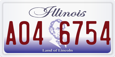 IL license plate A046754