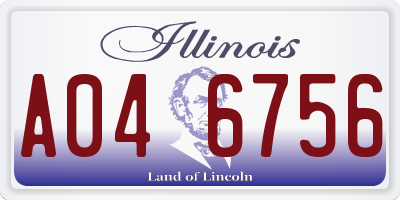 IL license plate A046756
