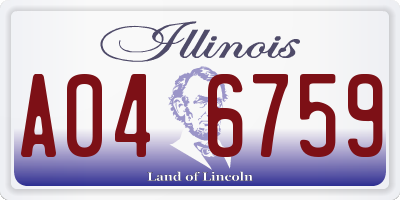 IL license plate A046759