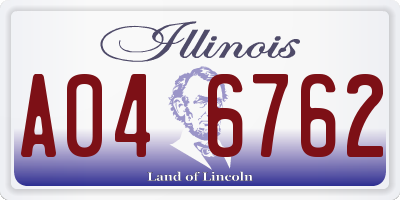 IL license plate A046762