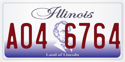 IL license plate A046764