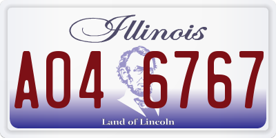 IL license plate A046767