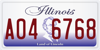 IL license plate A046768