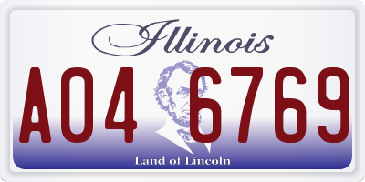 IL license plate A046769