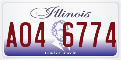 IL license plate A046774