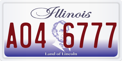 IL license plate A046777