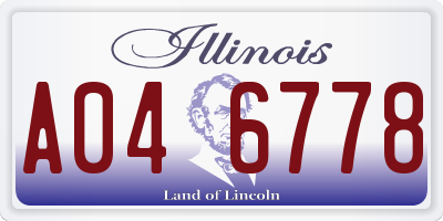 IL license plate A046778