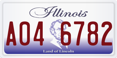 IL license plate A046782