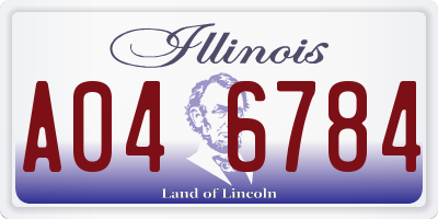IL license plate A046784