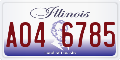 IL license plate A046785