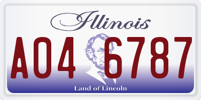 IL license plate A046787