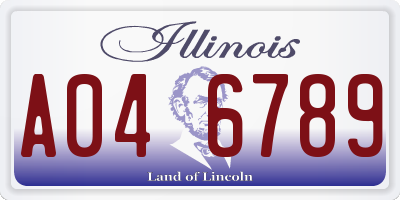 IL license plate A046789