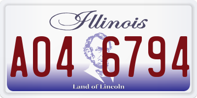 IL license plate A046794