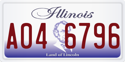 IL license plate A046796