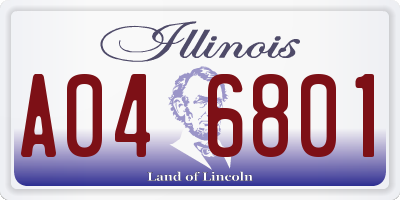 IL license plate A046801