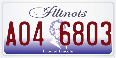IL license plate A046803