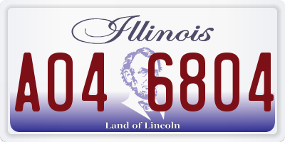 IL license plate A046804