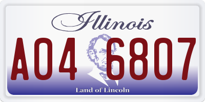 IL license plate A046807