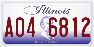 IL license plate A046812