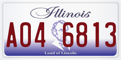 IL license plate A046813