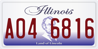IL license plate A046816