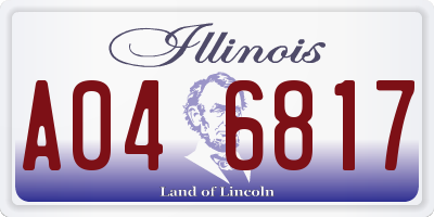 IL license plate A046817