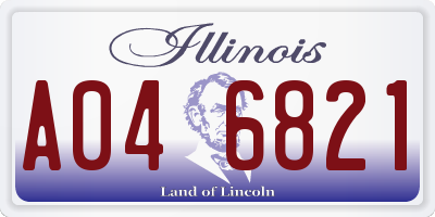 IL license plate A046821