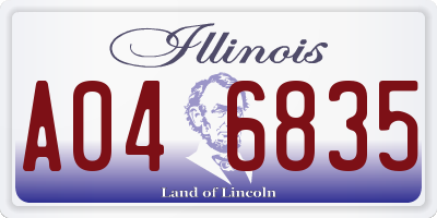 IL license plate A046835