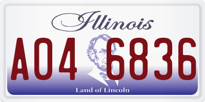IL license plate A046836