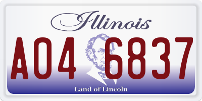 IL license plate A046837