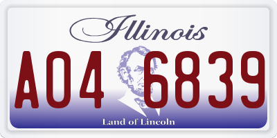 IL license plate A046839