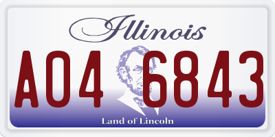 IL license plate A046843