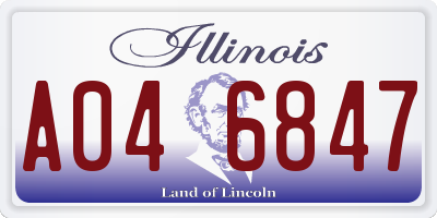 IL license plate A046847