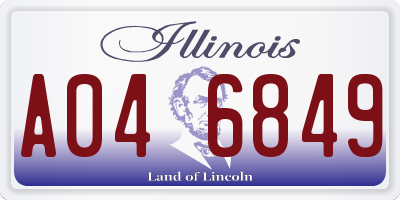 IL license plate A046849