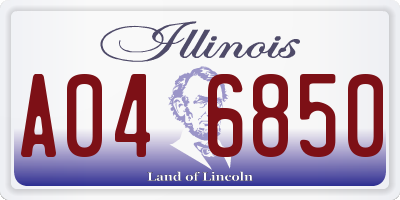 IL license plate A046850