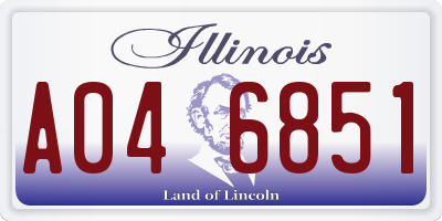 IL license plate A046851