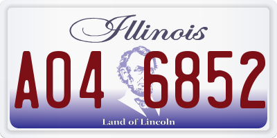 IL license plate A046852