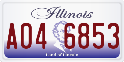 IL license plate A046853