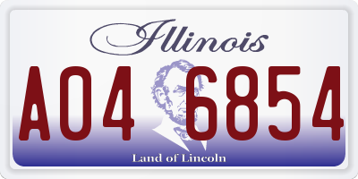 IL license plate A046854