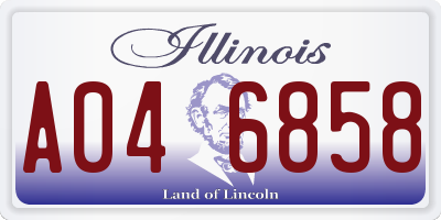 IL license plate A046858