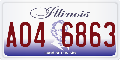 IL license plate A046863