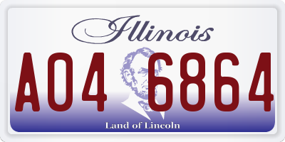 IL license plate A046864