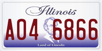 IL license plate A046866