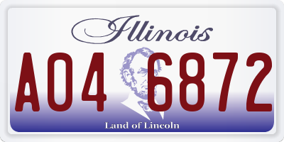 IL license plate A046872