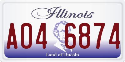 IL license plate A046874