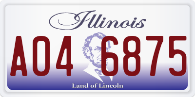 IL license plate A046875