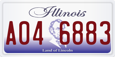 IL license plate A046883